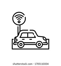 Smart Highway vector illustration. Technology & Smart Working symbol line icon. 
