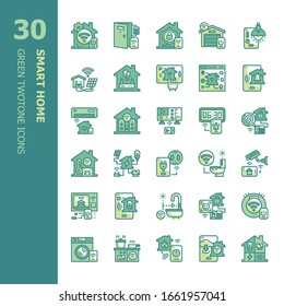 Smart Home 30 Fill Twotone icons set.Icon design for web design,mobile application,website and graphic design. 
