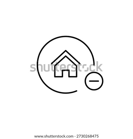 Smart home access revoked, device removed. Pixel perfect, editable stroke vector icon