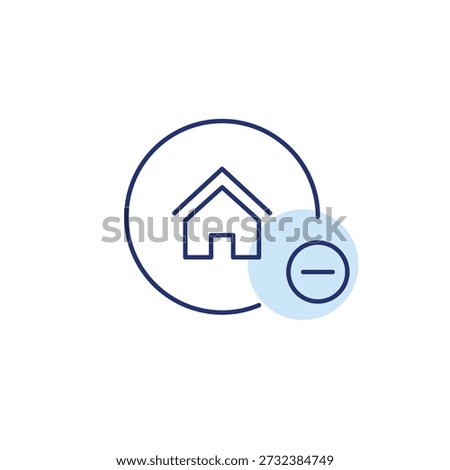 Smart home access revoked, device removed. Pixel perfect, editable stroke vector icon