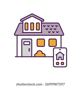 Icono de Vector de IA de casa inteligente ilustración de stock