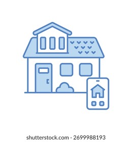 Icono de Vector de IA de casa inteligente ilustración de stock