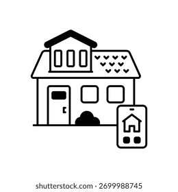Icono de Vector de IA de casa inteligente ilustración de stock