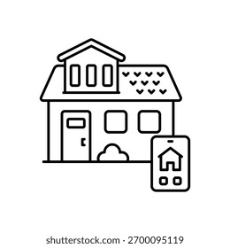 Icono de Vector de IA de casa inteligente ilustración de stock