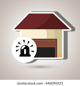 smart home with alarm isolated icon design, vector illustration  graphic 