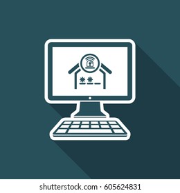 Smart home- Alarm protection - Vector flat icon