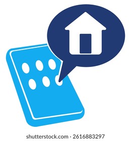 Smart Home App icon represented by apps in smartphone Dualtone style.