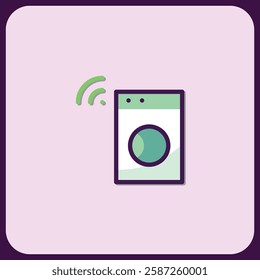 Smart Home Appliance Icon: Wireless Washing Machine