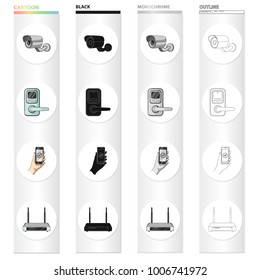 Smart home appliances cartoon icons in set collection for design. Modern household appliances vector symbol stock web illustration.