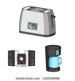 Smart home appliances cartoon icons in set collection for design. Modern household appliances vector symbol stock web illustration.