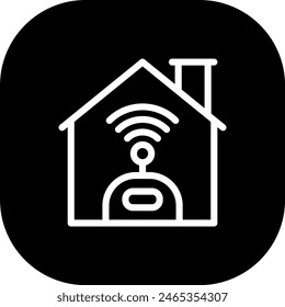 Smart home artificial intelligence icon with black filled line outline style. home, technology, app, smart, control, internet, wireless. Vector Illustration