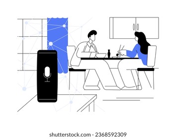 Smart home assistant abstract concept vector illustration. Home assistant device innovation, IoB industry, process data, IT technology, data transfer, machine learning abstract metaphor.