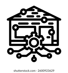 smart home automation ai integration line icon vector. smart home automation ai integration sign. isolated contour symbol black illustration