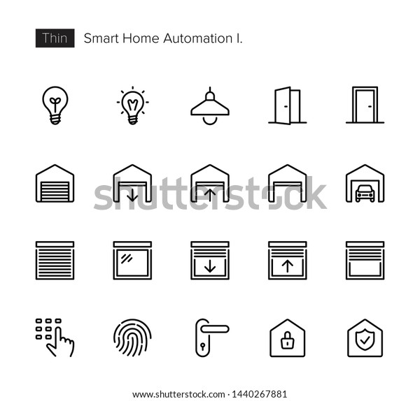 Smart Home Automation Control House Icons Stock Vector Royalty
