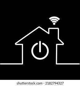 Sistema inteligente de control de automatización del hogar conectado a WiFi. Tecnología moderna y conexión a internet.