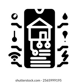 smart home automation industry 4 glyph icon vector. smart home automation industry 4 sign. isolated symbol illustration