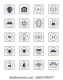 Smart Home Automation Interface Icons Collection.