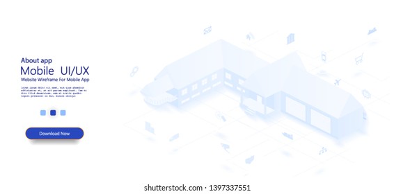Smart home automation and internet of things (IOT) illustration with icons of house and appliances connected, flat style