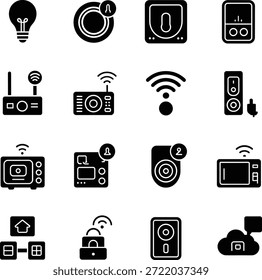 Automatización inteligente del hogar e iconos de dispositivos IOT
