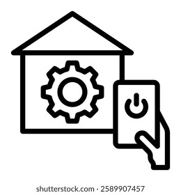 Smart Home Automation Script Vector Line Icon Design For Persoanl And Commercial Use