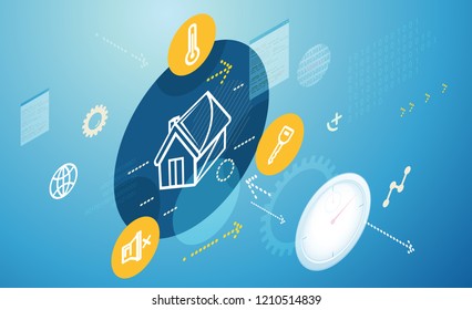 Smart Home Automation Solution Abstract Illustration as EPS File