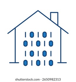 Smart Home Blue Line Editable Stroke Icon. Secure, Technology, IoT, Voice Assistant, Controller UI Icon in a Flat Design. Outline Icons Vector Illustration.