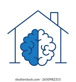 Smart Home Blue Line Editable Stroke Icon. Secure, Technology, IoT, Voice Assistant, Controller UI Icon in a Flat Design. Outline Icons Vector Illustration.
