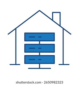 Smart Home Blue Line Editable Stroke Icon. Secure, Technology, IoT, Voice Assistant, Controller UI Icon in a Flat Design. Outline Icons Vector Illustration.