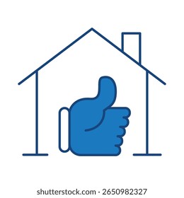 Smart Home Blue Line Editable Stroke Icon. Secure, Technology, IoT, Voice Assistant, Controller UI Icon in a Flat Design. Outline Icons Vector Illustration.