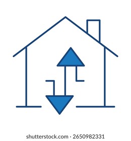 Smart Home Blue Line editierbares Strichsymbol. Sicher, Technologie, IoT, Sprachassistent, Controller-UI-Symbol im flachen Design. Vektorgrafik mit Gliederungssymbolen.