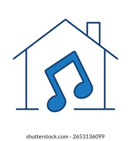 Icono de trazo editable de línea azul de casa inteligente. Seguro, Tecnología, IoT, Asistente de voz, Icono de interfaz de usuario del controlador en un diseño plano. Ilustración vectorial de iconos de contorno.