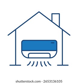 Smart Home Blue Line Editable Stroke Icon. Secure, Technology, IoT, Voice Assistant, Controller UI Icon in a Flat Design. Outline Icons Vector Illustration.