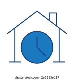 Smart Home Blue Line Editable Stroke Icon. Secure, Technology, IoT, Voice Assistant, Controller UI Icon in a Flat Design. Outline Icons Vector Illustration.