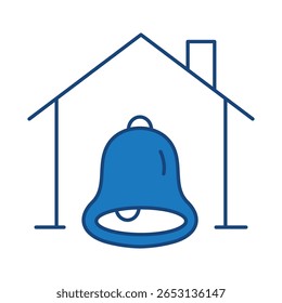 Smart Home Blue Line Editable Stroke Icon. Secure, Technology, IoT, Voice Assistant, Controller UI Icon in a Flat Design. Outline Icons Vector Illustration.