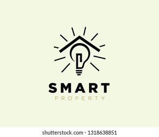 Smart home bulb light logo design inspiration