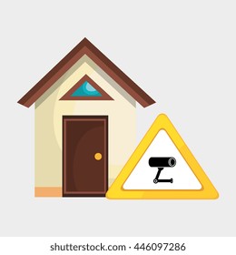 smart home with camera cctv isolated icon design, vector illustration  graphic 