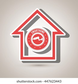 smart home with camera cctv  isolated icon design, vector illustration  graphic 
