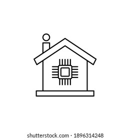 Smart home chipset icon illustration. Illustration of smart home technology with outline style. Vector