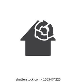 Smart home climate control vector icon. filled flat sign for mobile concept and web design. House temperature circulation glyph icon. Symbol, logo illustration. Vector graphics