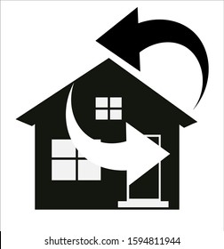 Smart home climate control vector icon. filled flat sign for mobile concept and web design. House temperature circulation glyph icon. Symbol, logo illustration. Vector graphics
