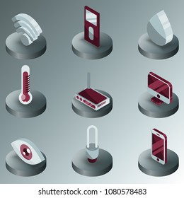 Smart home color isometric icons