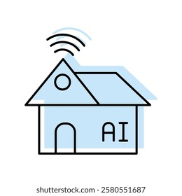 Smart Home color shadow thinline icon, editable vector icon, pixel perfect, illustrator ai file 