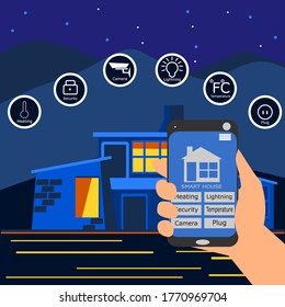 
smart home complements humans in the future,vector illustration