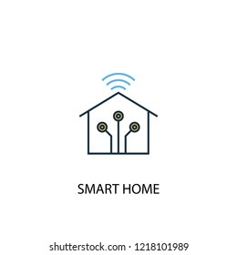 smart home concept 2 colored line icon. Simple yellow and blue element illustration. smart home concept outline symbol design