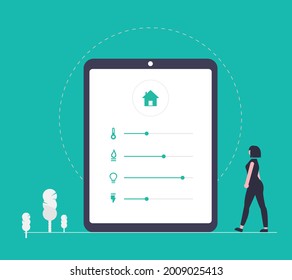 Smart home concept illustration
This illustration uses a flat line style. Each element in the design is an individual vector layer