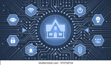 Smart Home Concept. Infographic/presentational template as graphical interface of 'Smart Home Control Panel'.