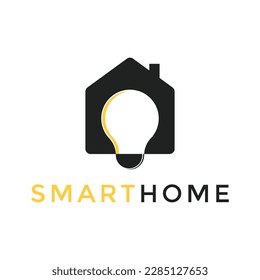 smart home concept logo design template