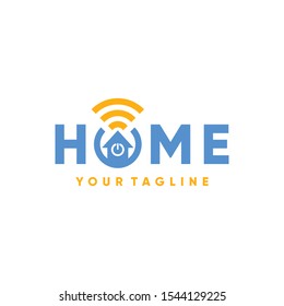 Smart home concept logo icon with wireless control