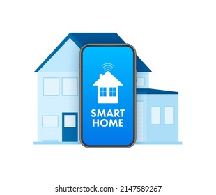 Smart home concept. Smart systems and technology. Vector stock illustration.