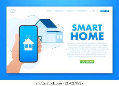 Smart home concept. Smart systems and technology. Vector stock illustration